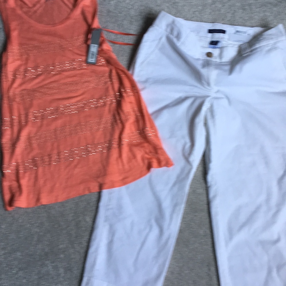 White Capris & tank top